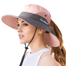 VIDA4U Sombreros de Sol para Mujeres, Sombrero con Protección Solar UV, Sombrero con ala Ancha para Exteriores, Sombrero Ajustable para Playa, Caminar, Escalar