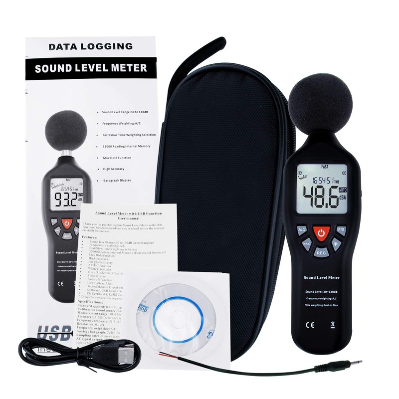 Decibel Meter Digital Sound Level Meter with Data Record Function