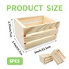 Nudaoz 6-Pack 5 Inch Natural Pine Wooden Crates, Unfinished Rustic
