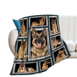 German Shepherd Blanket German Shepard Throw Blanket Cozy Fleece Flannel Bedding German Shepherd Gifts for Women Men Boys Girls Lover Adult Stuff Plush for Couch Sofa Bed Decor 40"X50"