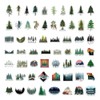 60PCS Pine Tree Stickers for Water Bottle,Notebook,Bike,Luggage,Laptop,Suitcase,Guitar,Bumper,Cartoon Green Woodland Environment