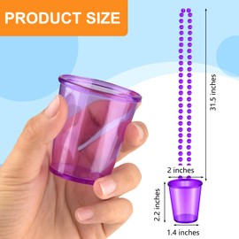 30 Pieces Shot Glass on Beaded Necklace Shot Glass Necklaces Plastic Shot Cup Necklace for Team Groom and Bride Supplies Bachelorette Party Birthday Wedding Party Festival Parade (6 Colors)