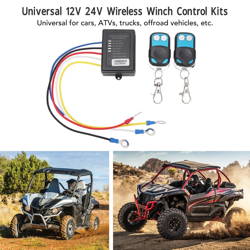 Wireless Winch Remote Control Kit 434MHz DC12V 24V 50ft Range