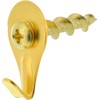 Hillman Brass 122367 Self-Drilling Wall Dogs with Picture Hanging Hook,