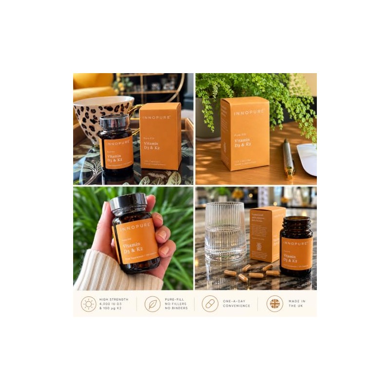 INNOPURE Vitamin D3 4,000IU & K2 MK-7 100µg, 120 Capsules
