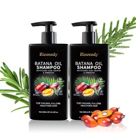 Batana Rosemary Shampoo for Thinning Hair,Biotin Strengthening Shampoo for Men & Women,Nourishing Scalp Care for Fuller Looking,Healthier Hair,Sulfate Free Daily Hair Cleanser 10.15 fl oz,2 Packs