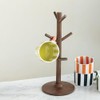 Creative Co-Op Mango Wood Mug Holder, Walnut Finish, 16" H,