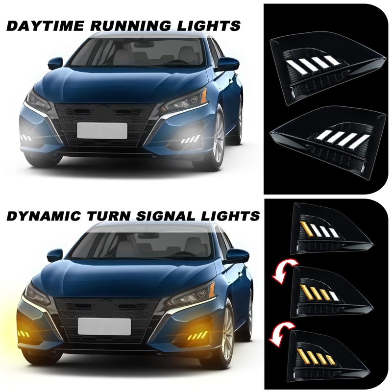 ULTRALTH LED Front Bumper Fog Light Kit for Nissan Altima