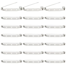 CEEYSEE 100 Pieces Silver Bar Pin Backs, 45mm, Locking Clasp, Crafts Brooch Pin Backs