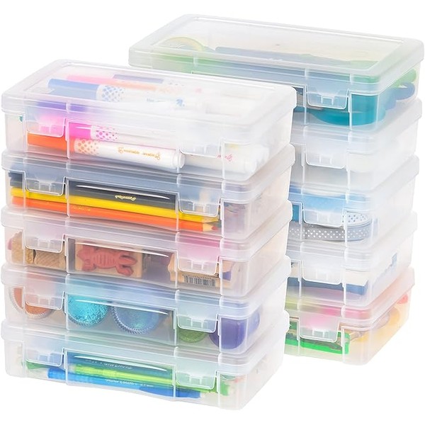 IRIS USA Pencil Case Box Storage Container for Organizing with
