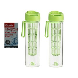 Trudeau Maison Drinking Bottle Green 500 ml Set of 2 with Fruit Strainer