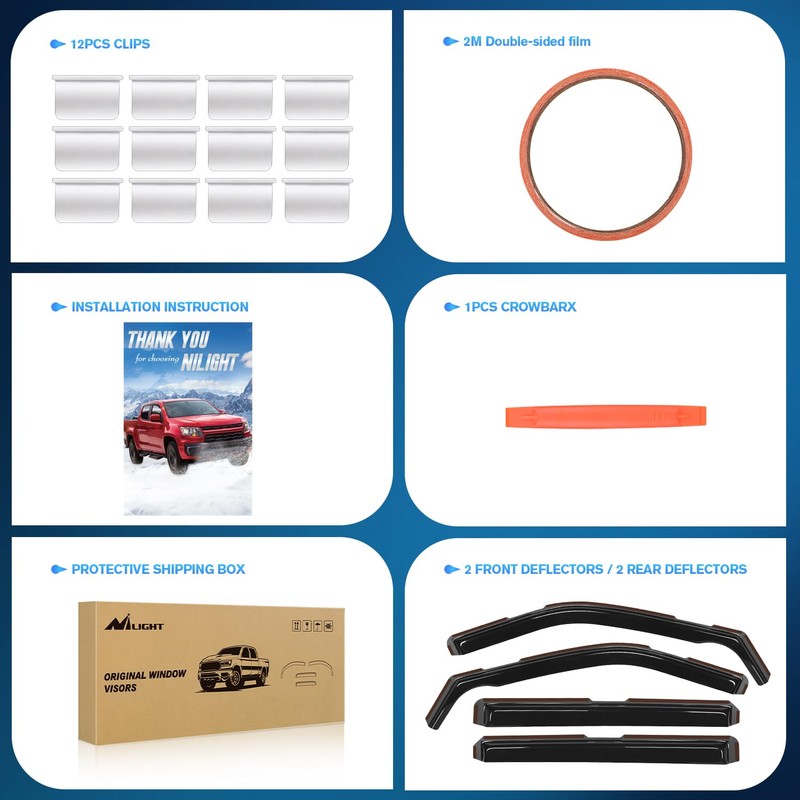 Nilight in Channel Window Visors for Ford Explorer 2011 2012