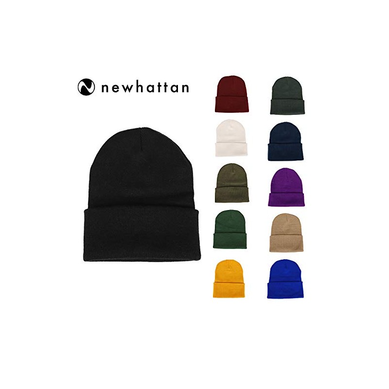 New Hattan Knit Cap, Men's, Women's, Solid Color, Hat, Beanie,