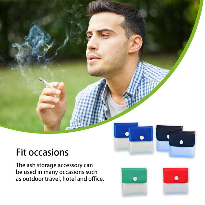 siduytin 6 Pieces Portable Pocket Ashtray Pouch Fireproof Reusable Purse