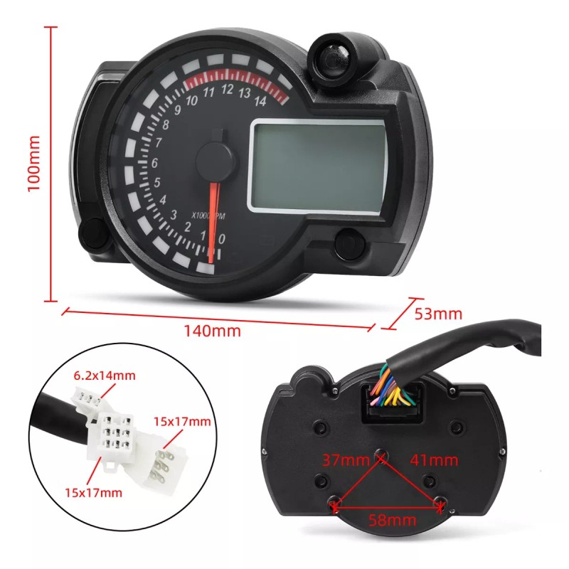tkspeed Velocímetro Odómetro Lcd Digital Para Motocicleta