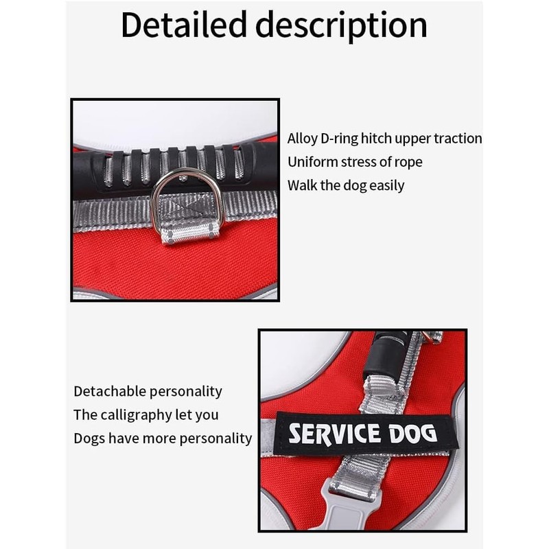 Dog Harness with Velcro Fastening, Anti-Pull Breathable Chest Harness, No-Pull