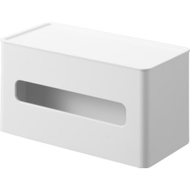 Yamazaki 2040 Double Sided Compact Tissue & Wet Sheet Case, White, Approx. W 8.5 x D 4.3 x H 4.6 inches (21.7 x 11 x 11.8 cm), Tower Tower/Tissue Holder, Tissue Box