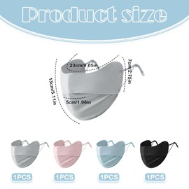 PMTFUMY 4-Pack UPF 50+ UV Face Masks, Reusable Sun Protection for Women, Blocks 98% UVA/UVB, Washable & Breathable(Pink+Black+Blue+Gray)