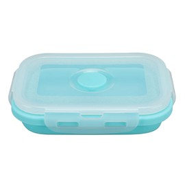 Collapsible Silicone Food Storage Container High Temperature Resistant Microwave Safe Lunch Box Environmental Friendly Bento Box 1200ml Blue