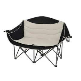 Double Camping Chair, Oversized Folding Loveseat Camping Chair for Adult Heavy Duty 2 Person Camping Chair Lawn Chair Camping Couch