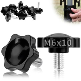TXXATX Thumb Screw M6 x 10 mm Wing Screws Pack of 12 Star Grip Screw M6 Star Grip Nut with Handle Star Screw Star Head Screw Clamping Knob for Machine Tool Tightening Devices Instrument
