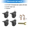 MALLLALA 3" Swivel Caster Wheels with Imperial 5/16"-18 Threaded Stem,Set