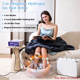 Healcity Ion Ionic Detox Foot Bath Machine System Birthday Gift Negative Hydrogen with Far Infrared Belt, Two Ion Cleanse Arrays