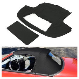 HECASA Convertible Soft Top Compatible with 1990-1993 Geo Metro / Suzuki Swift / Pontiac Firefly Soft Roof Sailcloth Vinyl w/Plastic Window (Black)