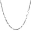 Sterling Silver Rhodium Plated Curb Chain Necklace, 3.0mm, 20"