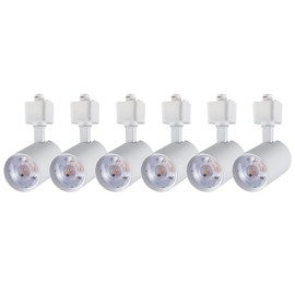 Arcfox 7W 3000K LED Track Lighting Heads Dimmable 3 Wire Single Circuit H Type Track Light Fixture ETL CRI90 for Dining Room Kitchen Accent Lighting 6 Pack White