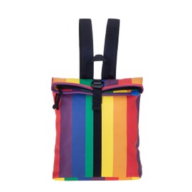 New Rebels Women's Tim Fashion Small Backpack Mini Handbag Tarpaulin + Key Case, Rainbow Color 1320 88