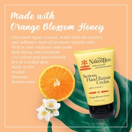 The Naked Bee Serious Hand Repair Cream Lotion - 2 Pack - Orange Blossom Honey w/ Ceramide 3 by The Naked Bee