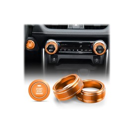 Polodunn Polodunn for Toyota RAV4 Accessories 2025 2024 2023 2022 2021 2020 2019 -Air Conditioning Knob Covers, Push Start Button Cover Trim Rings 4pcs (Orange)