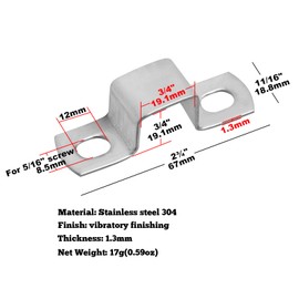 GBGS 30 Pcs Square Tube Strap Clamp for 3/4" x 3/4" Pipe,Stainless Steel 304,Inner Size:19.1x19.1mm