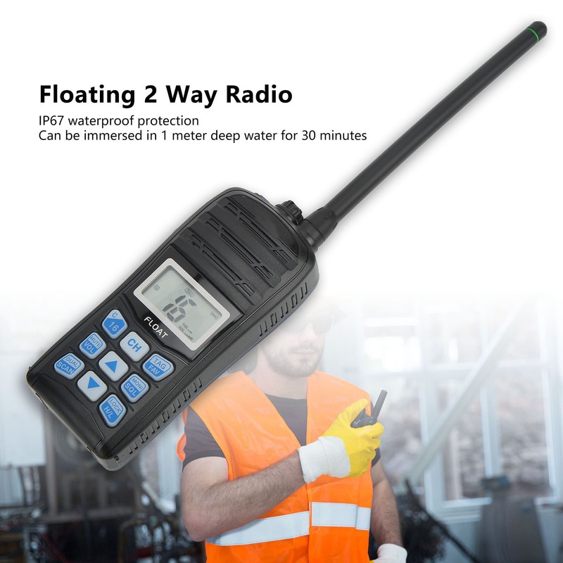 Marine Walkie Talkie Handheld IP67 Waterproof Floating 5W VHF Transceiver