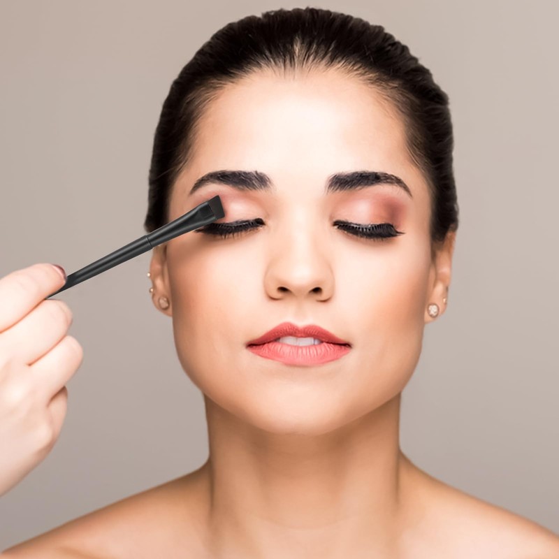 12 Pcs Flat Eyeliner Brush Angled Eyebrow Eyeliner Brush Set