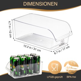 DANIHOME® Set of 2 Storage Boxes Kitchen & Kitchen Organiser - Ultimate Solution for Storage Fridge & Kitchen Accessories - Fridge Organiser - LFGB Tested (Transparent)