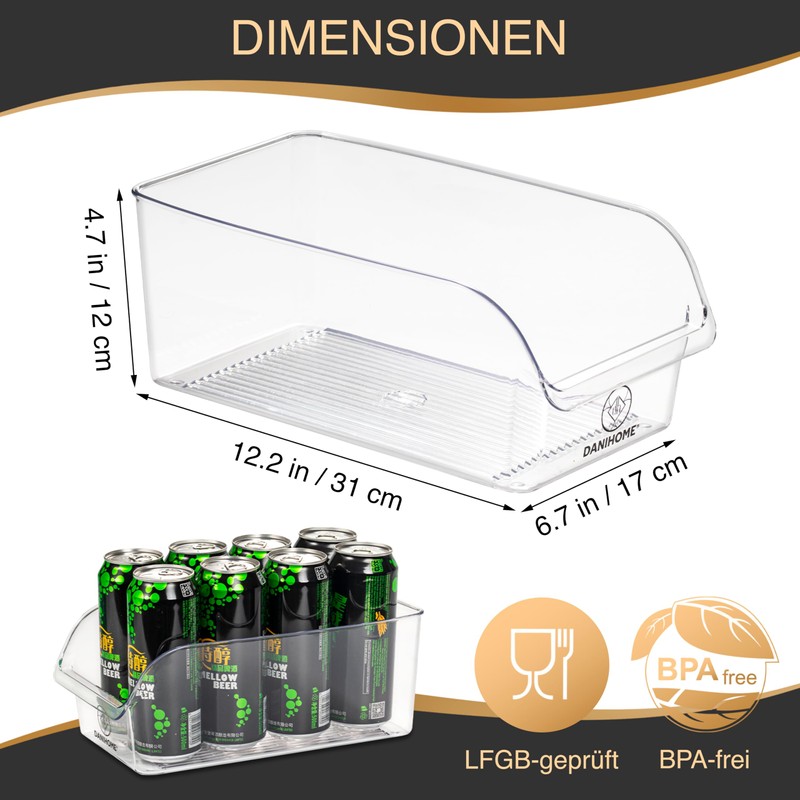 DANIHOME® Set of 2 Storage Boxes Kitchen & Kitchen Organiser
