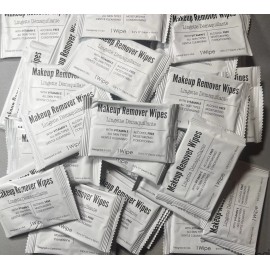 World Amenities 50 Packs Cleansing Makeup Remover Wipes Travel Size Individually Wrapped