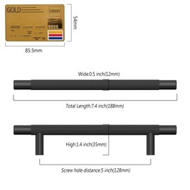 Coinkoly 10 Pack 5"(128mm) Matte Black Cabinet Pulls Knurled Kitchen Cabinet Handles Drawer Pulls Black Cupboard Hardware for Cabinets CK0088