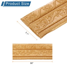 HARFINGTON 3D Wall Edging Self-Adhesive 90"x3.1" Thickening Flexible Peel and Stick Molding Trim for Wall Mirror Door Wardrobe Gap Sealing Frame Lines, Copper