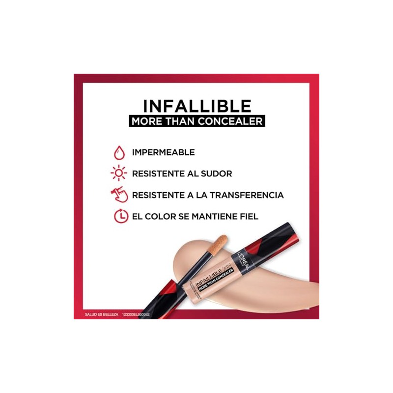 L´Oréal Paris, Corrector liquído de larga duración 24h,Infallible More than