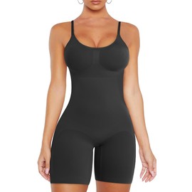 VVX Shorts Shapewear for Women Tummy Control Body Shaper Bodysuit Seamless Butt Lifting Cami One Piece Jumpsuit - Black XL/XXL