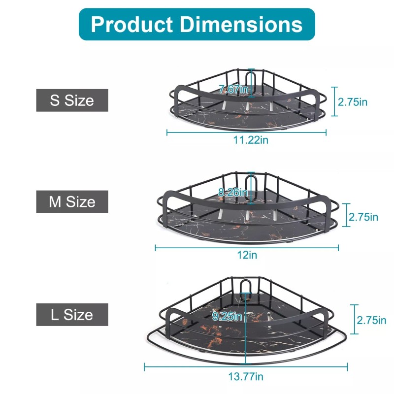 NewHome 4 Tier Steel Tension Pole Shower Caddy Organizer w/