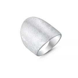Cassini Wide Brushed Ring 925 Sterling Silver Wide Solid Women's Ring 3RAB, Sterling Silver