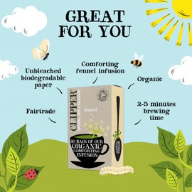 Clipper Organic Fennel Infusion 20 Teabags (Pack of 6, Total 120 Teabags)