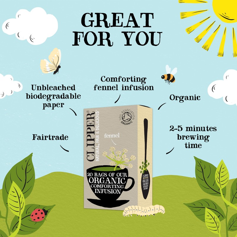 Clipper Organic Fennel Infusion 20 Teabags (Pack of 6, Total