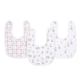 aden + anais essentials bib ESNC30022 100% muslin cotton set of 3 snap bibs