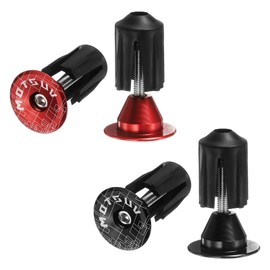 sourcing map 2Pair Bar End Plugs Aluminum Handlebar End Caps Bike Plugs 0.7oz Expanding Locking for MTB Road BMX Fixed Gear Bike, Red Black
