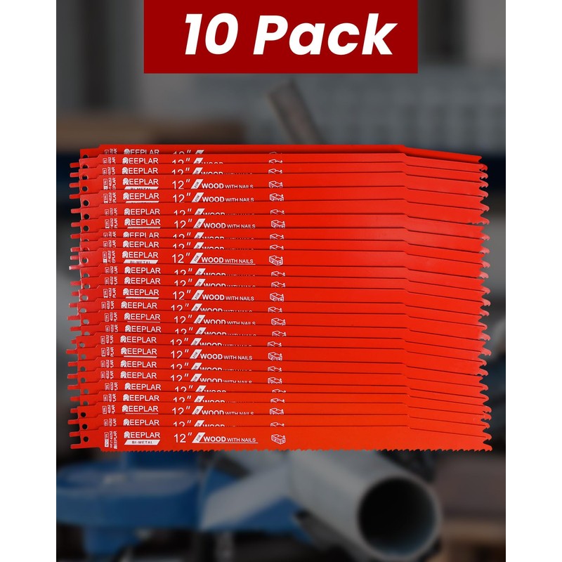 25 Pack 12 Inch 6/12 Tpi Reciprocating Saw Blades for